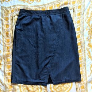 DKNY Skirt Blue Chambray Unsymmetrical Skirt Size 8